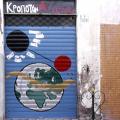 Bottega del Mondo "GAIA" a San Giorgio a Cremano (Napoli), 2003. La saracinesca.