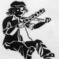 Lo scetavaiasse, strumento musicale (linoleografia). Illustrazione da 