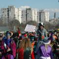 Il corteo colorato arriva al campo rom per la conclusione del 31° Corteo di Carnevale di Scampia, domenica 10 febbraio 2013. ph. Aniello Gentile.