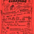 Locandina del 36° Corteo di Carnevale di Scampia, versione rossa.