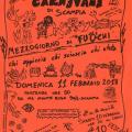 Locandina del 36° Corteo di Carnevale di Scampia, versione arancione.