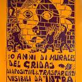 Locandina per la mostra "10 anni di murales del Gridas" a Intramoenia, Napoli, 1990.