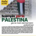 Locandina iniziativa "Scampia per la Palestina" di Sabato 16 marzo 2024.