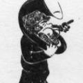 Il trombone (linoleografia). Illustrazione da 
