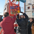 Il nuovo cartello per la Gru preparato dai ragazzi del Centro Territoriale Mammut per il 40° Corteo di Carnevale di Scampia, domenica 27 febbraio 2022. <em>Ph Martina Pignataro.</em>