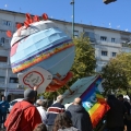 Assemblaggio del carro del globo per il 40° Corteo di Carnevale di Scampia, domenica 27 febbraio 2022. <em>Ph Martina Pignataro.</em>