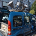 La macchina del GRIDAS con le parodie del nostro Cantastorie Gianni Tarricone e il manifesto del Carnevale Sociale Napoli al 40° Corteo di Carnevale di Scampia, domenica 27 febbraio 2022. <em>Ph Martina Pign