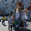 I ciclisti di Fiab Napoli Cicloverdi al seguito di San Ghetto Martire - Santo Protettore delle Periferie al 40° Corteo di Carnevale di Scampia, domenica 27 febbraio 2022. <em>Ph Aniello Gentile.</em>