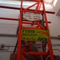 Vecchi cartelli della Gru ai laboratori per il 40° Corteo di Carnevale di Scampia, 2022. <em>Ph. Martina Pignataro.</em>