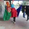 Prove di portamento delle maschere ai laboratori per il 41° Corteo di Carnevale di Scampia, febbraio 2023. <em>Ph Martina Pignataro.</em>