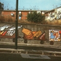 Mural antivertice G7. Fermiamo il treno dei problemi. - Via Cintia - Soccavo - Napoli. Le guerre, gli embarghi, le varie forme di sfruttamento delle donne.