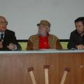 Lo storico Felice Trenca, lo scrittore Antonio Rabinad e il traduttore Luca Rossomando alla presentazione del libro "La suora anarchica", Edizioni Spartaco, 2006. ph. Martina Pignataro.