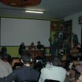 Lo storico Felice Trenca, lo scrittore Antonio Rabinad e il traduttore Luca Rossomando alla presentazione del libro "La suora anarchica", Edizioni Spartaco, 2006. ph. Martina Pignataro.