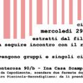29 dicembre 2004, flyer per la proiezione di Vento di terra, con regista e attori.