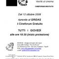 12 ottobre 2006, locandina per la ripresa del cineforum.