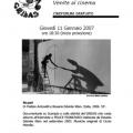11 gennaio 2007, locandina per la proiezione di Felice!, con la regista Rosaria Désirée Klain.