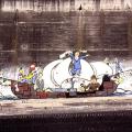 Mural contro il G7, Calata Capodichino (Napoli), 1994. Vista d
