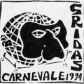 Autoadesivo linoleografato per il Carnevale 1994.