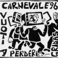 Autoadesivo linoleografato per il Carnevale 1996.