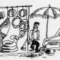 Bancarella abusiva. Illustrazione dal libro.
