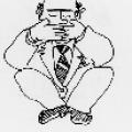 I politici come le tre scimmiette: non vedo, non parlo, non sento. Illustrazione dal libro.
