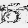 Macchina fotografica. Illustrazione dal libro.