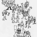 Il corteo mascherato. Illustrazione dal libro.
