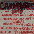 Manifesto per i laboratori di Carnevale nella bacheca del GRIDAS, gennaio 2010. ph. Martina Pignataro.