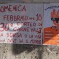 Manifesti nella bacheca del centro sociale per i Cortei di Carnevale 2012. ph. Aniello Gentile.