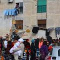 San/Spa Ghetto Martire con il seguito dei seguaci della Chiesa Pastafariana Italiana della Campania al 34° Corteo di Carnevale di Scampia, domenica 7 febbraio 2016. Ph. Aniello Gentile.