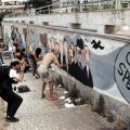 Punta Vagno, Genova, 2001:  murales contro il G8. ph: Gianni Palumbo