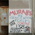 Punta Vagno, Genova, 2001: murales contro il G8. La firma. ph: Aniello Gentile, 2006.