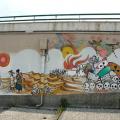 Punta Vagno, Genova, 2001: murales contro il G8. Particolare. ph: Aniello Gentile, 2006.