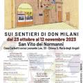 Locandina appuntamenti della rassegna "Sui sentieri di don Milani" a San Vito dei Normanni (BR).