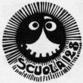 Il sole-logo della Scuola 128 (linoleografia). Illustrazione da 