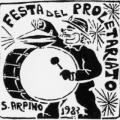 Autoadesivo linoleografato per la Festa del Proletariato, 1983.